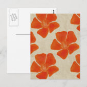 Orange Blume Postkarte (Vorne/Hinten)