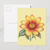 Orange Blume Postkarte (Vorne/Hinten)