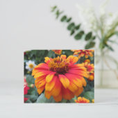 Orange Blume Postkarte (Stehend Vorderseite)