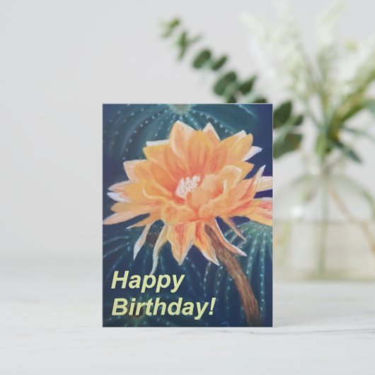 Orange Blume Postkarte (Stehend Vorderseite)