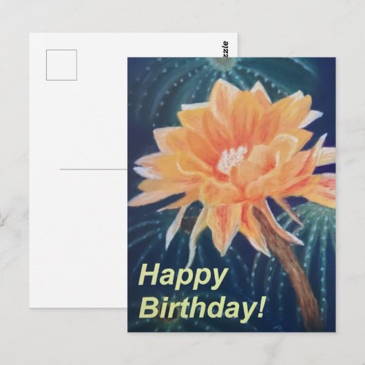 Orange Blume Postkarte (Vorne/Hinten)