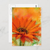 Orange Blume Postkarte (Vorne/Hinten)