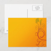 Orange Blume Postkarte (Vorne/Hinten)