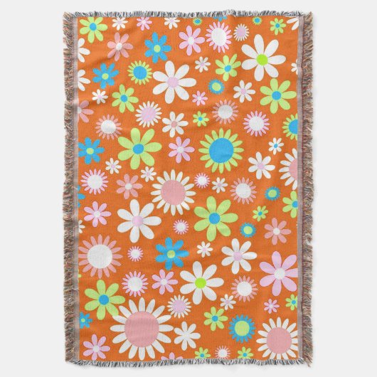 Orange Blume Power Decke (Vorderseite Vertikal)