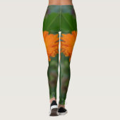 Orange Blume Power Leggings (Rückseite)