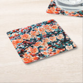 Orange Blume Rechteckiger Pappuntersetzer (angewinkelt)