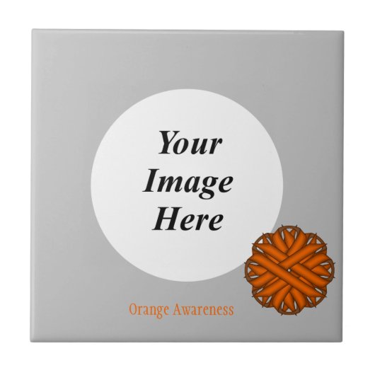 Orange Blume Ribbon Template von Kenneth Yoncich Fliese (Vorderseite)