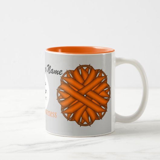 Orange Blume Ribbon Tmpl von Kenneth Yoncich Zweifarbige Tasse (Rechts)