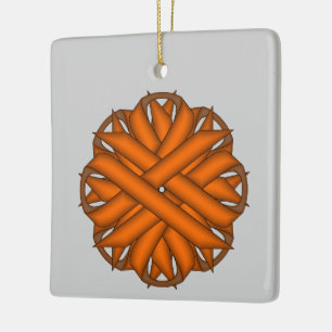 Orange Blume Ribbon von Kenneth Yoncich Keramikornament