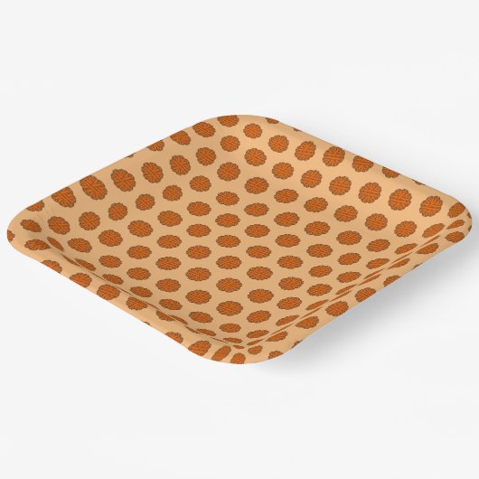 Orange Blume Ribbon von Kenneth Yoncich Pappteller (Gewinkelt)