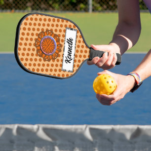 Orange Blume Ribbon von Kenneth Yoncich Pickleball Schläger
