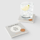 Orange Blume Ribbon von Kenneth Yoncich Steinuntersetzer (Seitenansicht)