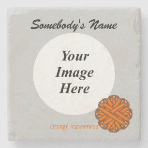 Orange Blume Ribbon von Kenneth Yoncich Steinuntersetzer