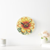 Orange Blume Runde Wanduhr (Zuhause)