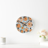 Orange Blume  Runde Wanduhr (Zuhause)