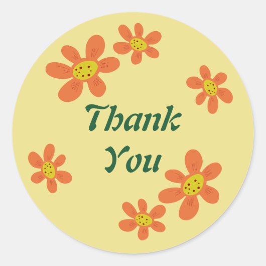 Orange-Blume Runder Aufkleber (Vorderseite)