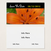 Orange Blume Save the Date Hochzeitskarte (Vorne & Hinten)