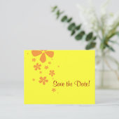 Orange Blume Save the Date Postkarte mit Foto (Stehend Vorderseite)