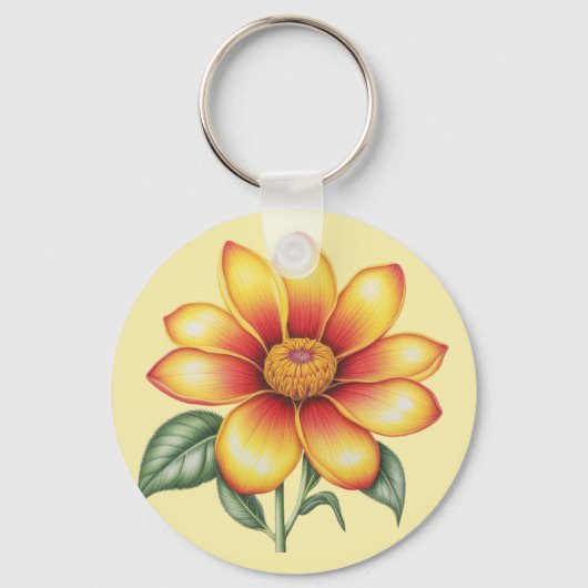 Orange Blume Schlüsselanhänger (Vorderseite)