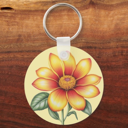 Orange Blume Schlüsselanhänger (Rückseite)