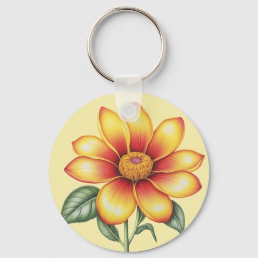 Orange Blume Schlüsselanhänger (Rückseite)