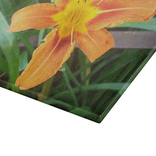 Orange Blume Schneidebrett (Ecke)