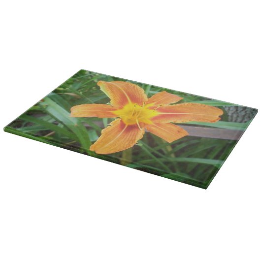 Orange Blume Schneidebrett (Ecke)