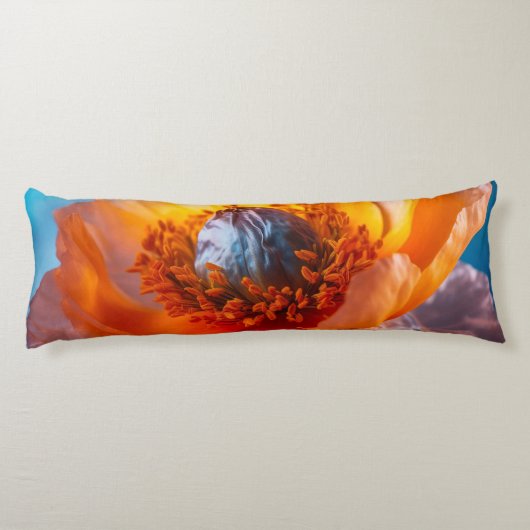 Orange Blume Seitenschläferkissen (Rückseite)