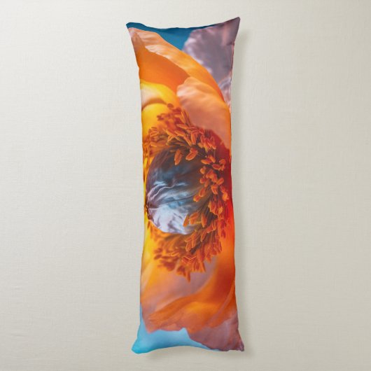 Orange Blume Seitenschläferkissen (Rückseite (Vertikal))