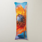 Orange Blume Seitenschläferkissen (Vorderseite Vertikal)