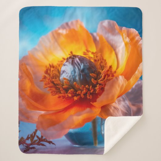 Orange Blume Sherpadecke (Vorderseite)