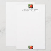 Orange Blume Stationery Briefpapier (Vorne/Hinten)