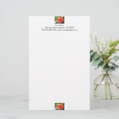 Orange Blume Stationery Briefpapier (Stehend Vorderseite)