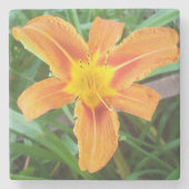 Orange Blume Steinuntersetzer (Vorderseite)