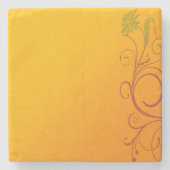 Orange Blume Steinuntersetzer (Vorderseite)