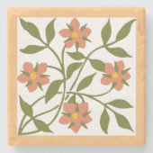 ORANGE BLUME STONE UNTERSETZER (Vorderseite)
