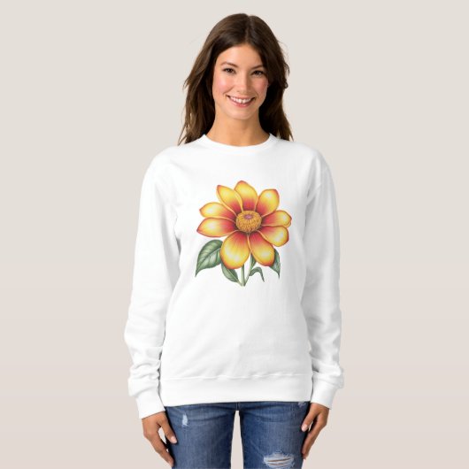 Orange Blume Sweatshirt (Vorne ganz)