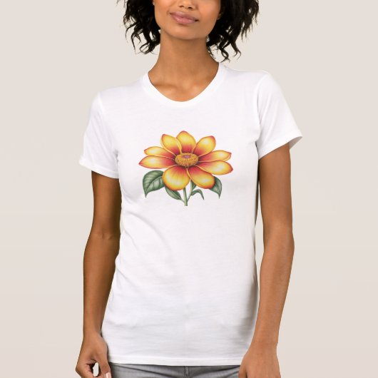 Orange Blume T-Shirt (Vorderseite)