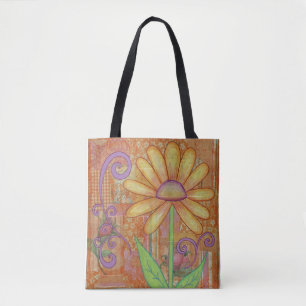Orange Blume Tasche