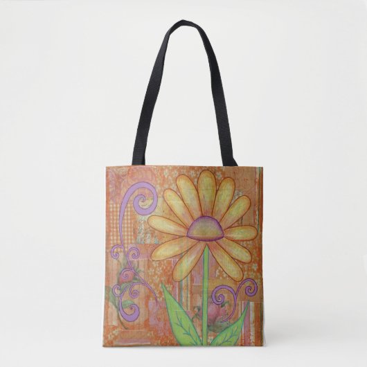 Orange Blume Tasche (Vorderseite)