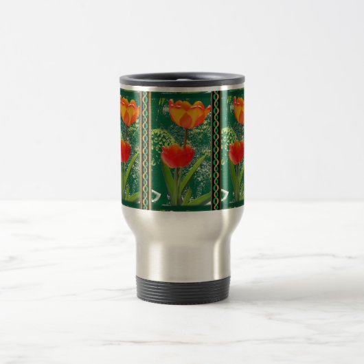 Orange Blume Tasse (Mittel)