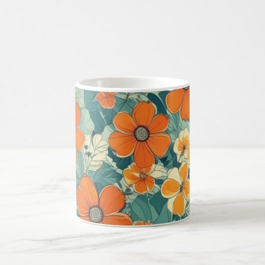 Orange Blume Tasse (Mittel)