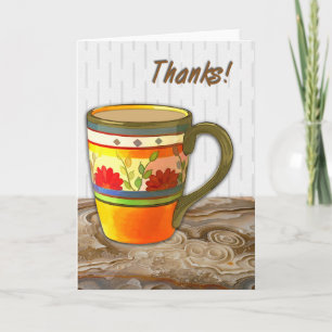 Orange Blume Tasse auf Stone Table Happy Birthday Dankeskarte