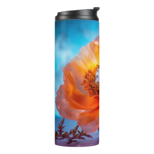 Orange Blume Thermosbecher (Nach links gedreht)