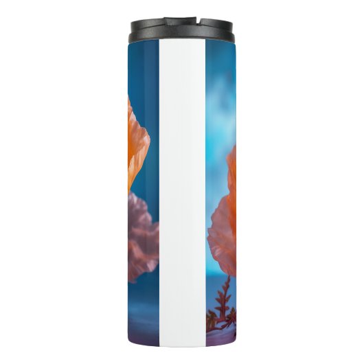 Orange Blume Thermosbecher (Rückseite)