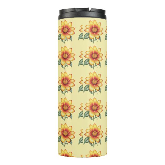 Orange Blume Thermosbecher (Rückseite)