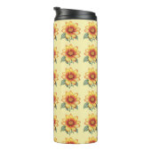 Orange Blume Thermosbecher (Nach rechts gedreht)