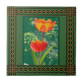 Orange Blume Tile Fliese (Vorderseite)