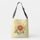 Orange Blume Tragetaschen Mit Langen Trägern (Rückseite)