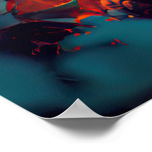 Orange Blume Tropic Bot Poster (Ecke)